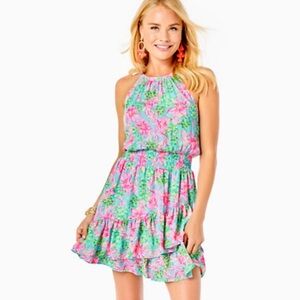 BOGO! Lilly Pulitzer Pamelyn Lileeze Dress Surf Blue So Shellegant Size 6